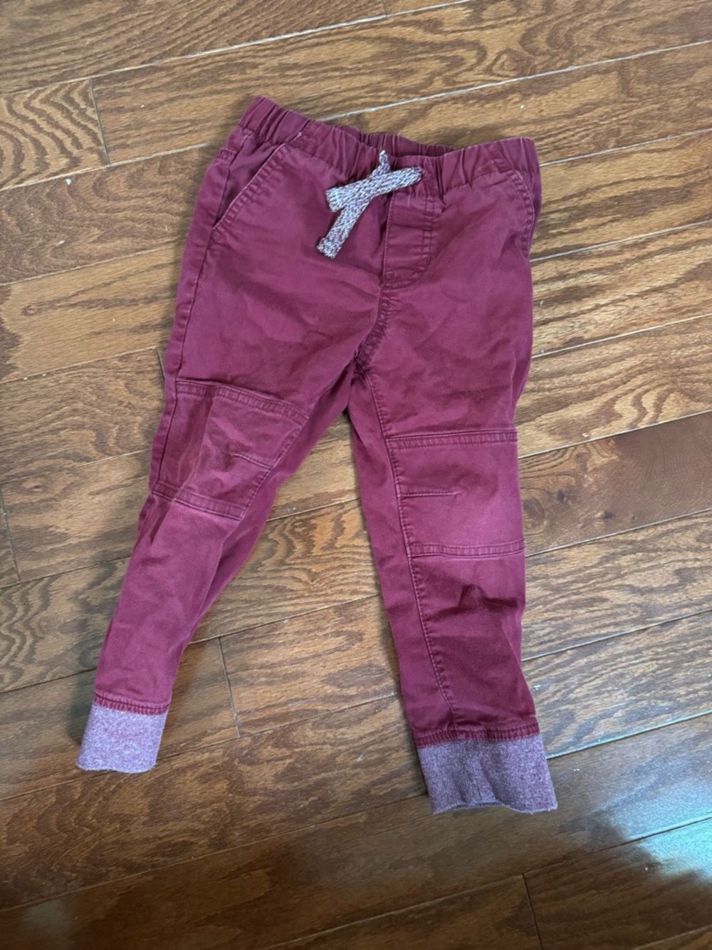 Cat & Jack Maroon Drawstring Joggers with Heather Cuffs